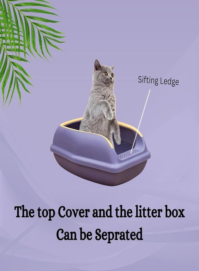 KittuPet Cat Litter Box, High Side Semi Enclosed Cat Litter Box, Removable Fence Opening Top Litter Box, Cat Toilet Travel Litter Box Especially Designed for Small Kitten - Image 2